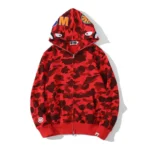 Red bape shark on sale hoodie