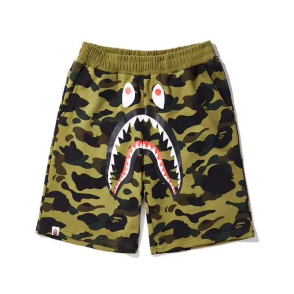 Casual-Grey-Bape-Shark-Shorts